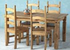 Corona Dining Set - 5 Foot Table - Four Pine Chairs